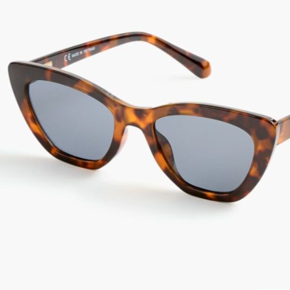 J Crew Womens Rectangular Cat-Eye Sunglasses Brown 100% UVB/UVA
